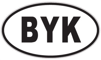 BYK - 3 Letter Initials Oval Sticker
