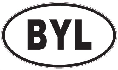 BYL - 3 Letter Initials Oval Sticker