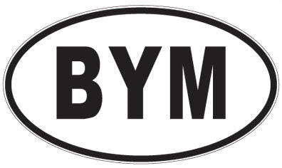 BYM - 3 Letter Initials Oval Sticker