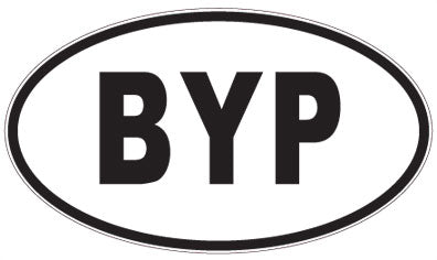 BYP - 3 Letter Initials Oval Sticker