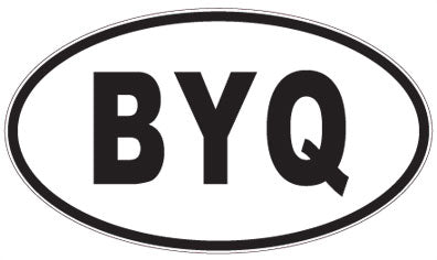 BYQ - 3 Letter Initials Oval Sticker
