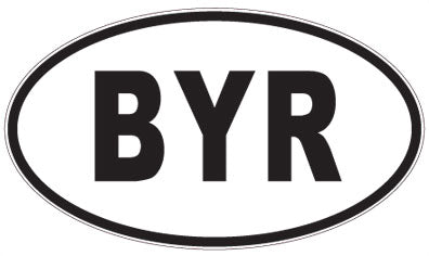 BYR - 3 Letter Initials Oval Sticker