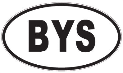 BYS - 3 Letter Initials Oval Sticker
