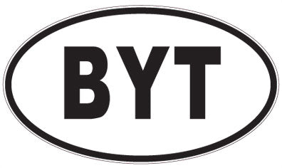 BYT - 3 Letter Initials Oval Sticker