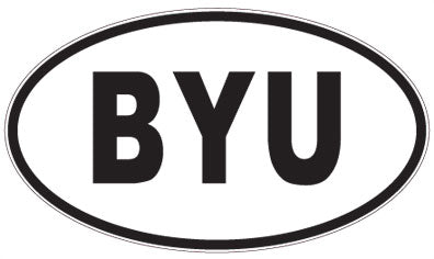BYU - 3 Letter Initials Oval Sticker