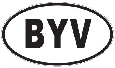 BYV - 3 Letter Initials Oval Sticker