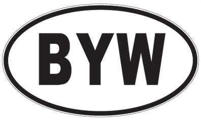 BYW - 3 Letter Initials Oval Sticker