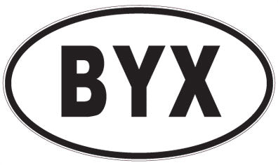 BYX - 3 Letter Initials Oval Sticker
