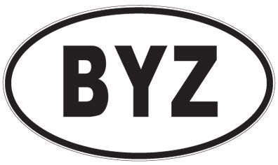 BYZ - 3 Letter Initials Oval Sticker