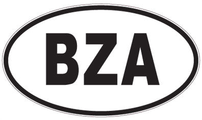 BZA - 3 Letter Initials Oval Sticker