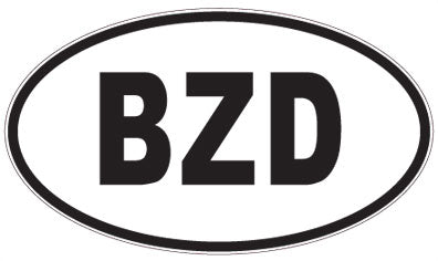 BZD - 3 Letter Initials Oval Sticker