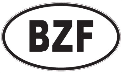 BZF - 3 Letter Initials Oval Sticker