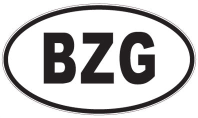 BZG - 3 Letter Initials Oval Sticker