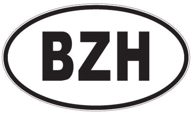 BZH - 3 Letter Initials Oval Sticker