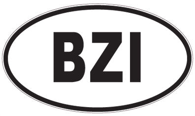 BZI - 3 Letter Initials Oval Sticker