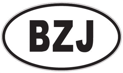 BZJ - 3 Letter Initials Oval Sticker