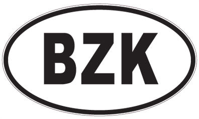 BZK - 3 Letter Initials Oval Sticker