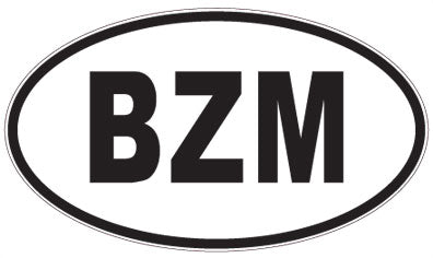 BZM - 3 Letter Initials Oval Sticker