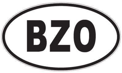 BZO - 3 Letter Initials Oval Sticker