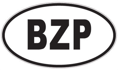BZP - 3 Letter Initials Oval Sticker