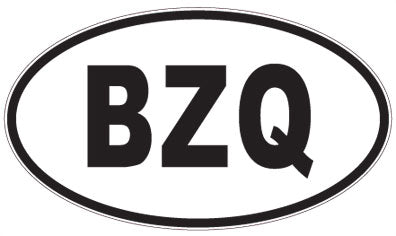 BZQ - 3 Letter Initials Oval Sticker