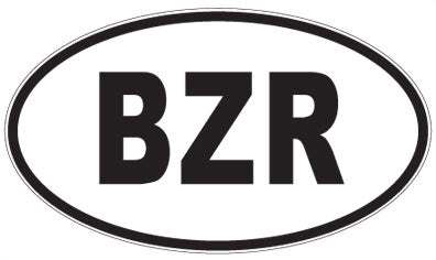 BZR - 3 Letter Initials Oval Sticker