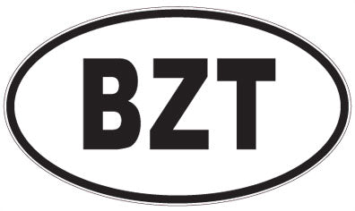 BZT - 3 Letter Initials Oval Sticker