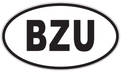 BZU - 3 Letter Initials Oval Sticker