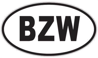 BZW - 3 Letter Initials Oval Sticker