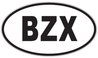 BZX - 3 Letter Initials Oval Sticker