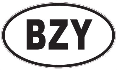 BZY - 3 Letter Initials Oval Sticker