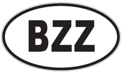 BZZ - 3 Letter Initials Oval Sticker