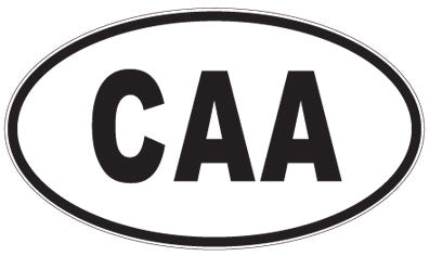 CAA - 3 Letter Initials Oval Sticker