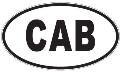 CAB - 3 Letter Initials Oval Sticker