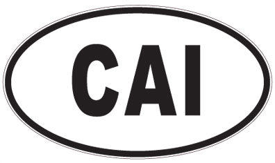 CAI - 3 Letter Initials Oval Sticker