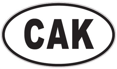 CAK - 3 Letter Initials Oval Sticker