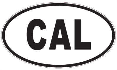 CAL - 3 Letter Initials Oval Sticker