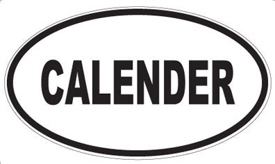 CALENDER - Oval Sticker