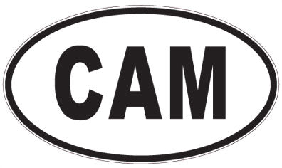 CAM - 3 Letter Initials Oval Sticker