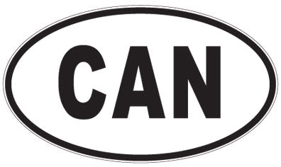 CAN - 3 Letter Initials Oval Sticker