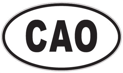 CAO - 3 Letter Initials Oval Sticker