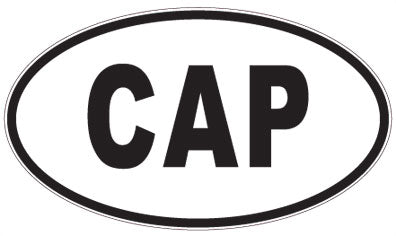 CAP - 3 Letter Initials Oval Sticker