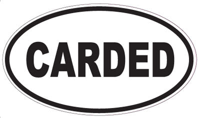 CARDED - Oval Sticker
