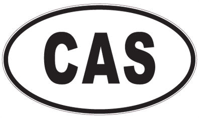 CAS - 3 Letter Initials Oval Sticker