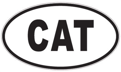 CAT - 3 Letter Initials Oval Sticker