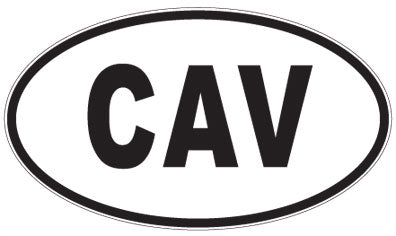 CAV - 3 Letter Initials Oval Sticker