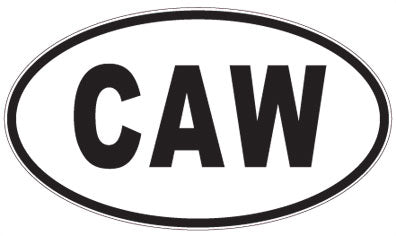CAW - 3 Letter Initials Oval Sticker