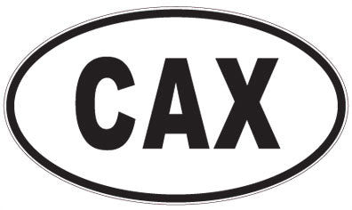 CAX - 3 Letter Initials Oval Sticker