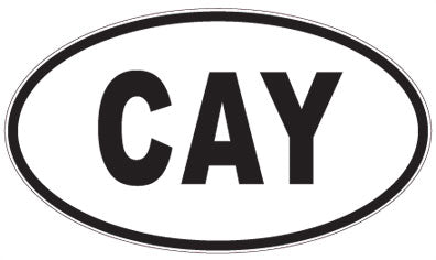 CAY - 3 Letter Initials Oval Sticker