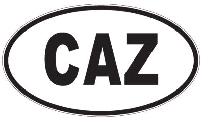 CAZ - 3 Letter Initials Oval Sticker